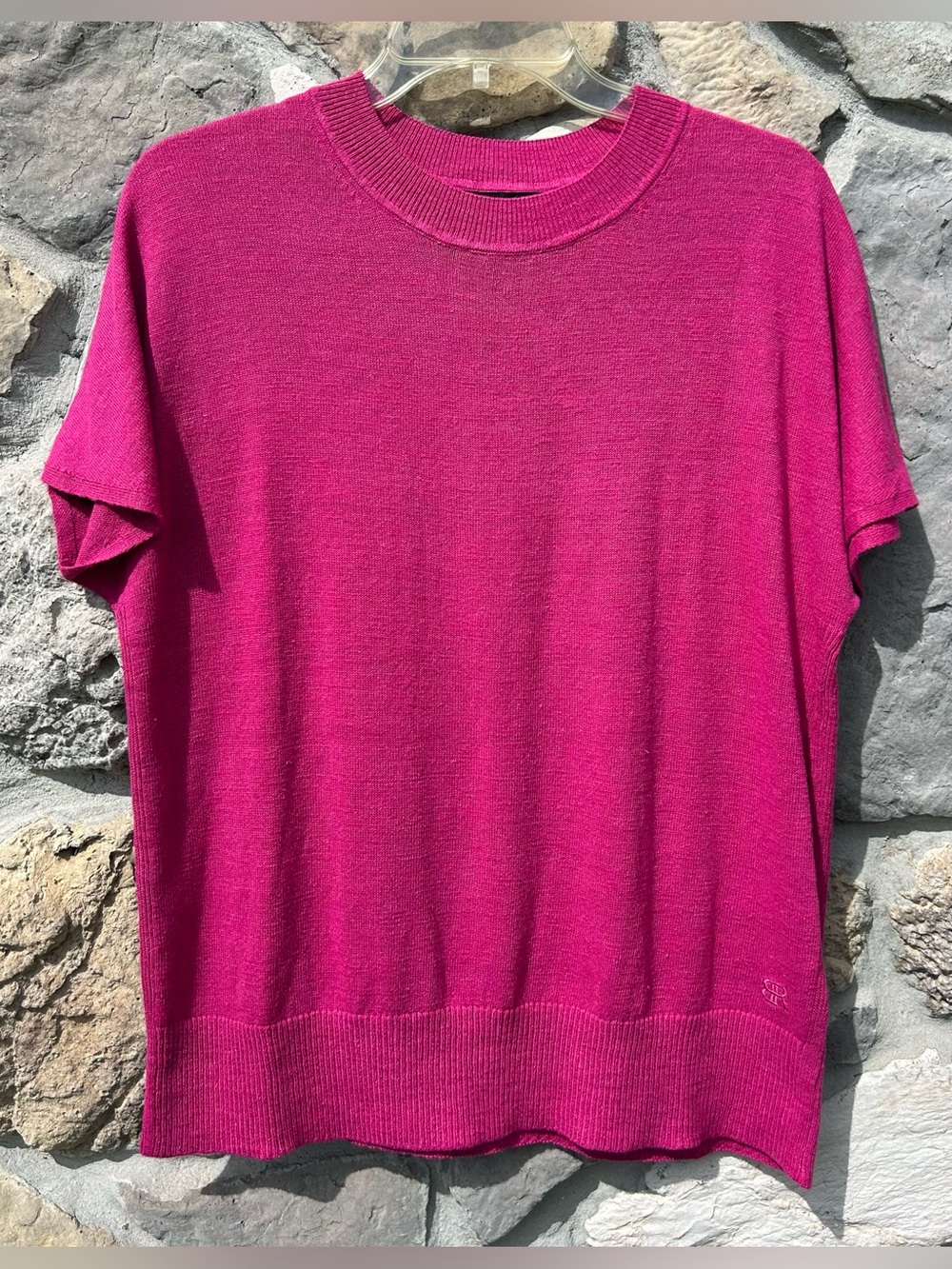 NEW Banana Republic Short Sleeve Sweater Top Size S Linen Blend Preppy Academia